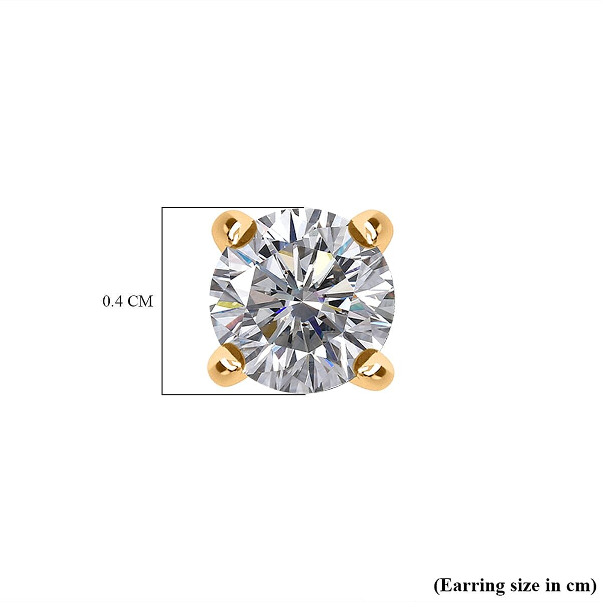 Moissanite Stud Earrings in 14K Yellow Gold Overlay Sterling Silver 7850793 6