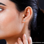 Moissanite Solitaire Earrings in Platinum Overlay Sterling Silver 1.01 Ct.