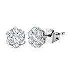 Moissanite Stud Earrings in Platinum Overlay Sterling Silver 2.93 Ct.
