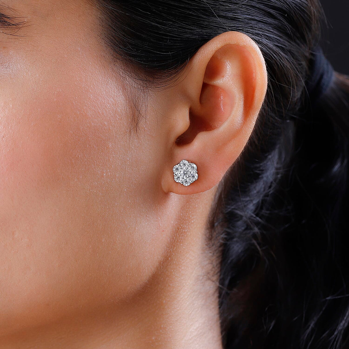 Moissanite Stud Earrings in Platinum Overlay Sterling Silver 2.93 Ct. 7565460 2