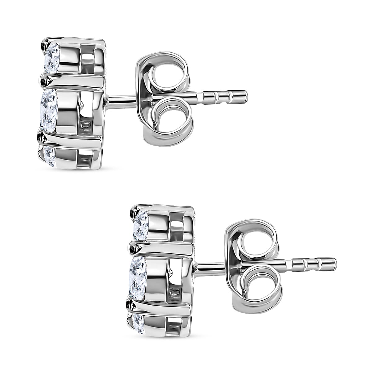 Moissanite Stud Earrings in Platinum Overlay Sterling Silver 2.93 Ct. 7565460 3