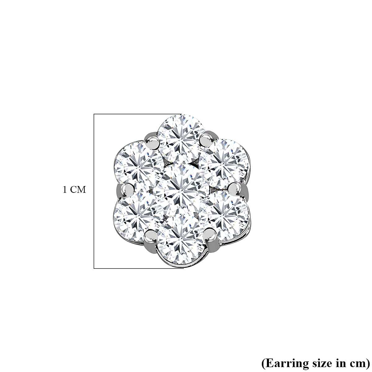 Moissanite Stud Earrings in Platinum Overlay Sterling Silver 2.93 Ct. 7565460 4