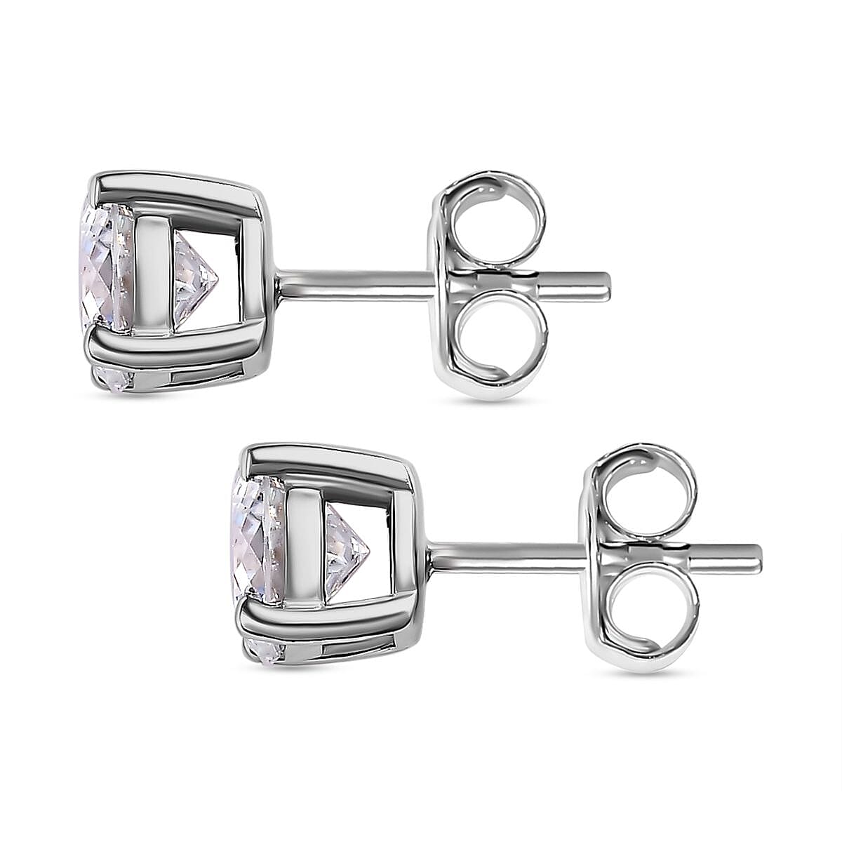 1.9 Ct. Moissanite Solitaire;Stud earring in Platinum Sterling Silver 7572819 5