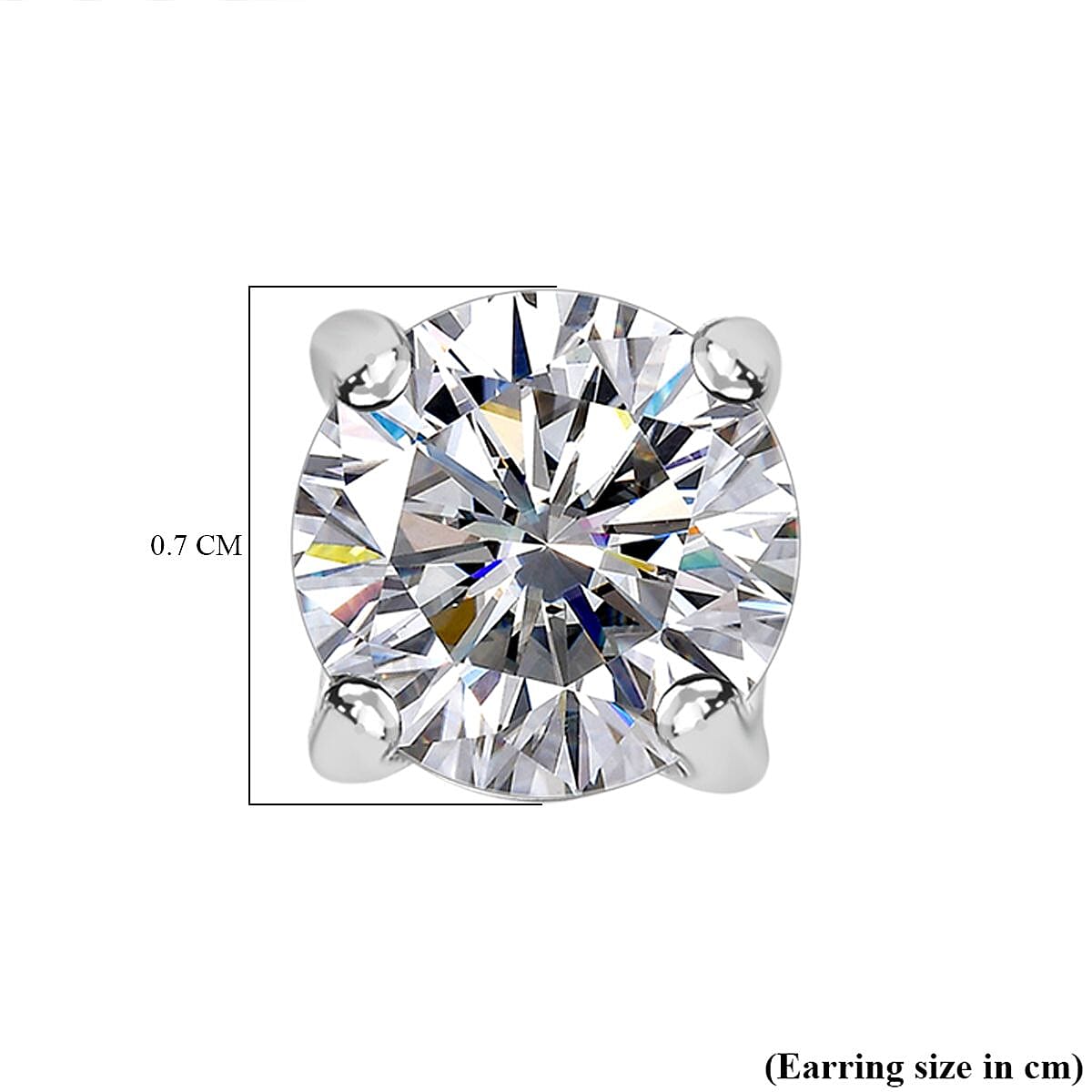 1.9 Ct. Moissanite Solitaire;Stud earring in Platinum Sterling Silver 7572819 6