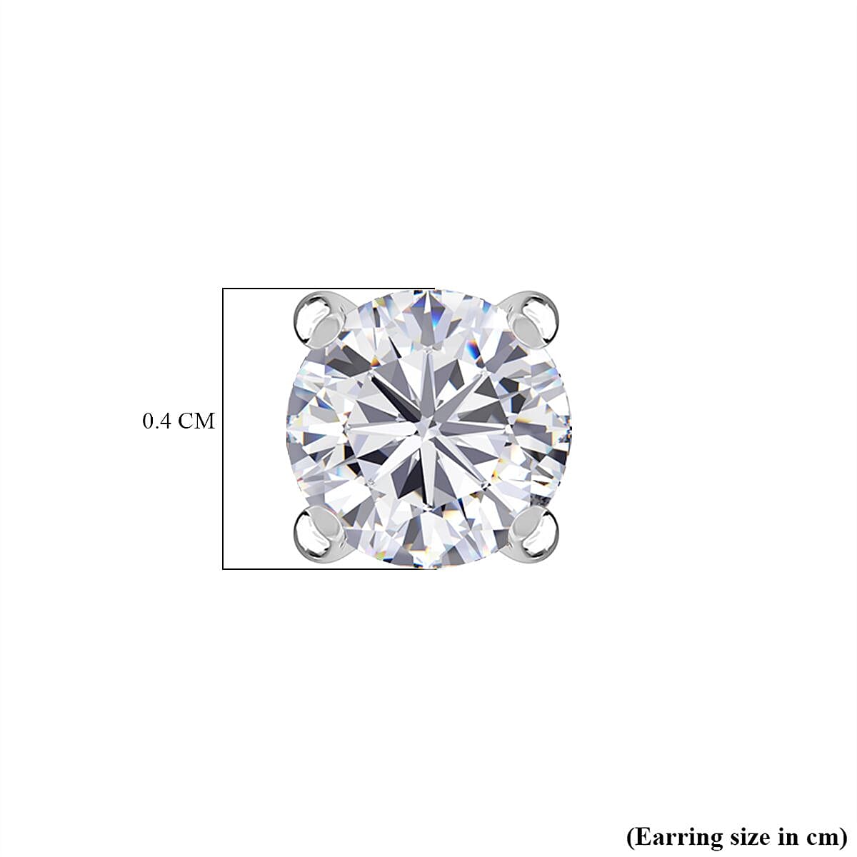 Moissanite Solitaire Stud Earrings in Rhodium Overlay Sterling Silver 8054181 4