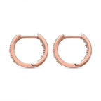 Moissanite Hoop Earrings in 18K Rose Gold Vermeil Plated Sterling Silver