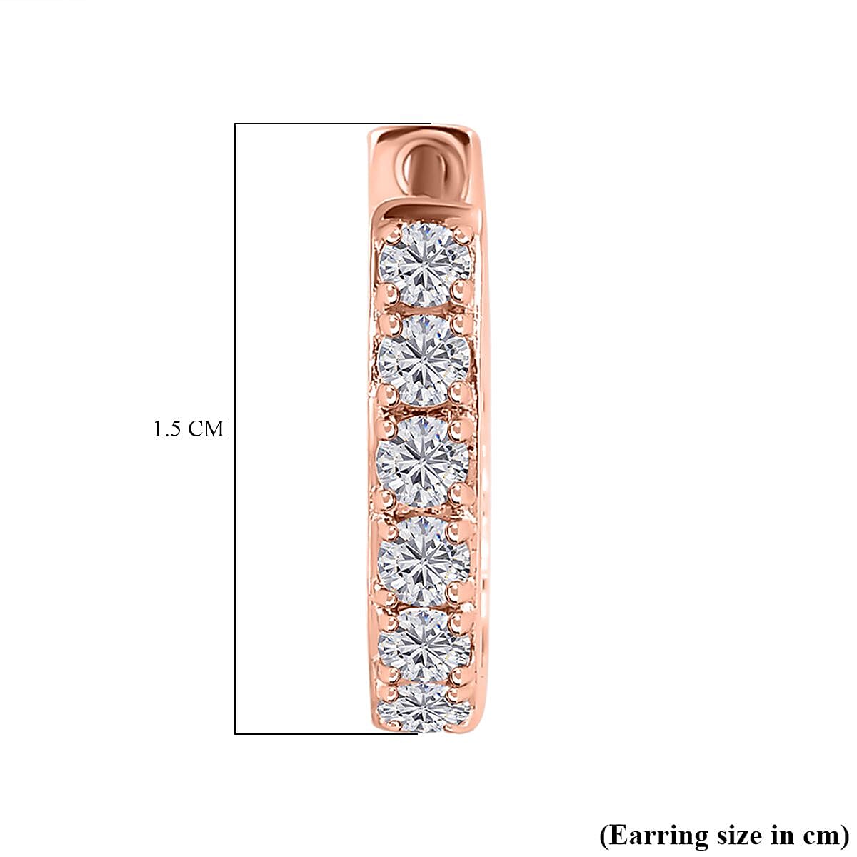 Moissanite Hoop Earring in 18K Vermeil Rose Gold Plated Sterling Silver 7489425 5
