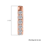 Moissanite Hoop Earrings in 18K Rose Gold Vermeil Plated Sterling Silver