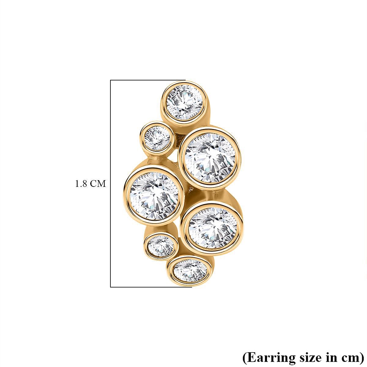 Designer Inspired - Moissanite Bubble Hoop Earrings in 18k Yellow Vermeil Sterling Silver 2.00 Ct. 7752745 5
