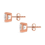 Royal Bali Collection - D'Joy Moissanite Solitaire Earring with Push Back in 18K Vermeil Rose Gold Plated Sterling Silver 1.88 Ct.