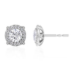 Moissanite Earring with Push Back in Rhodium Overlay Sterling Silver 1.79 Ct.
