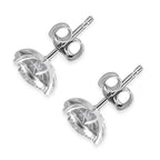 Moissanite Earring with Push Back in Rhodium Overlay Sterling Silver 1.79 Ct.