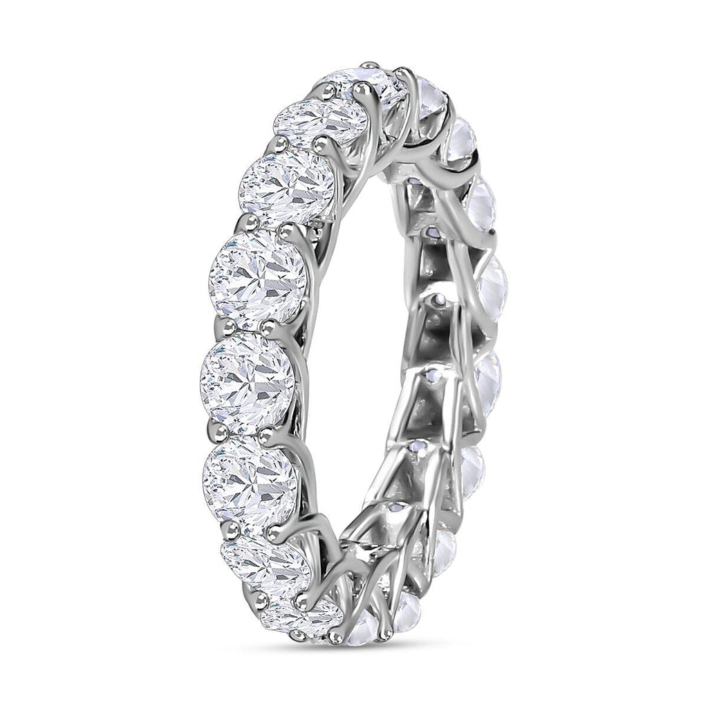 Moissanite Eternity Band Ring in Platinum Overlay Sterling Silver 4.03 Ct.