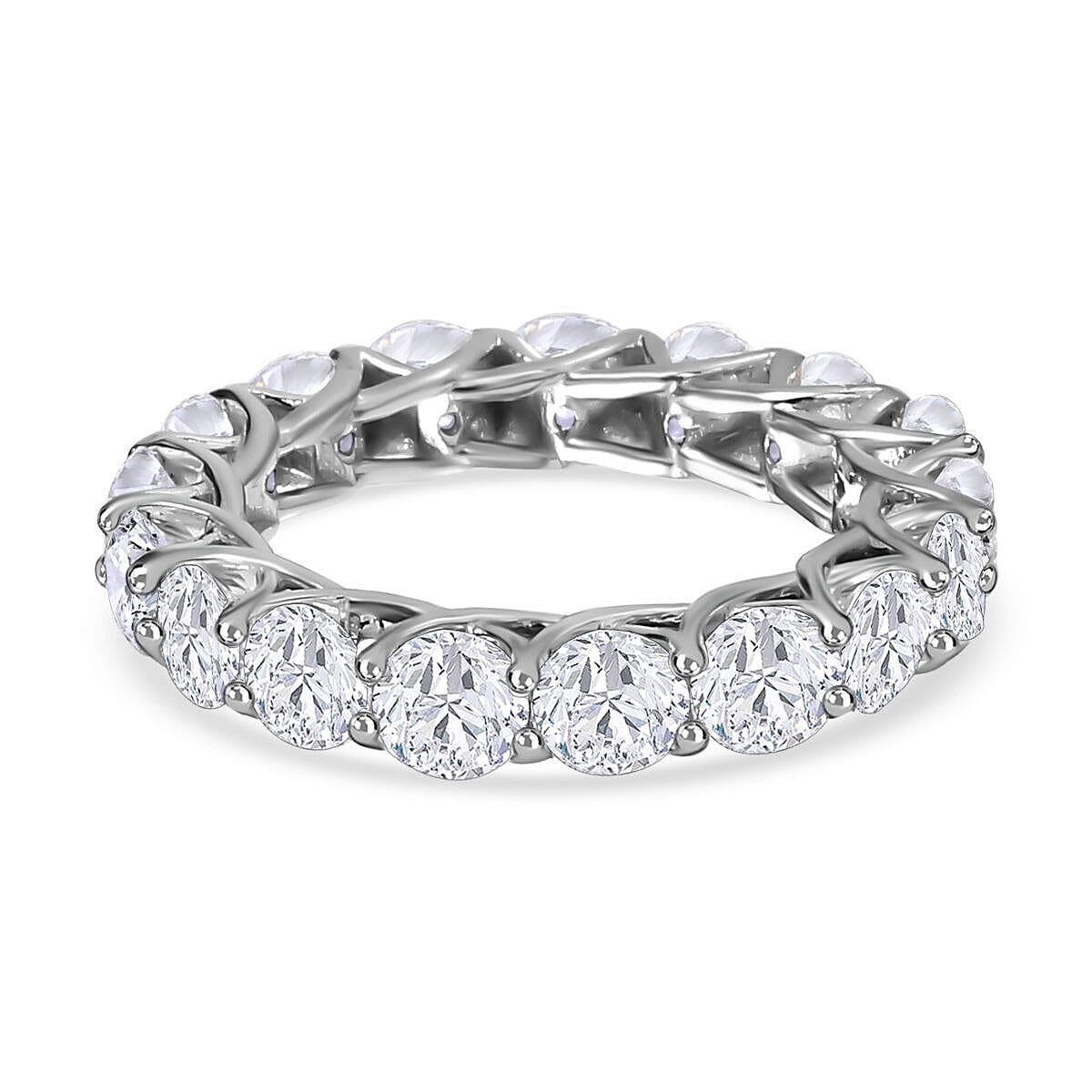 Moissanite Eternity Band Ring in Platinum Overlay Sterling Silver 4.03 Ct. 7267659 0