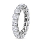 Moissanite Eternity Band Ring in Platinum Overlay Sterling Silver 4.03 Ct.