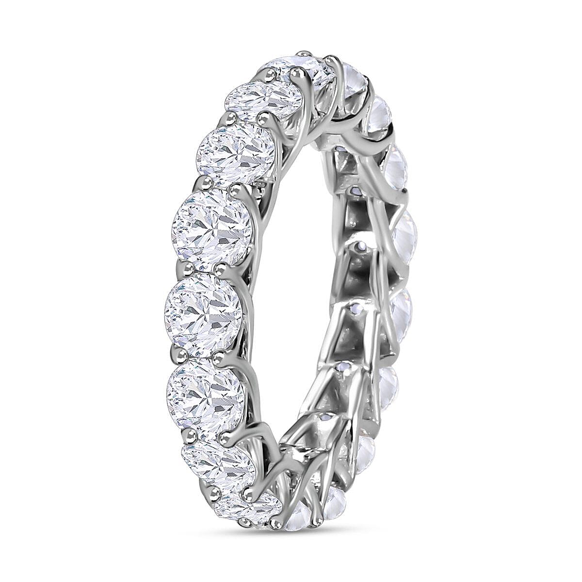 Moissanite Eternity Band Ring in Platinum Overlay Sterling Silver 4.03 Ct. 7267659 7