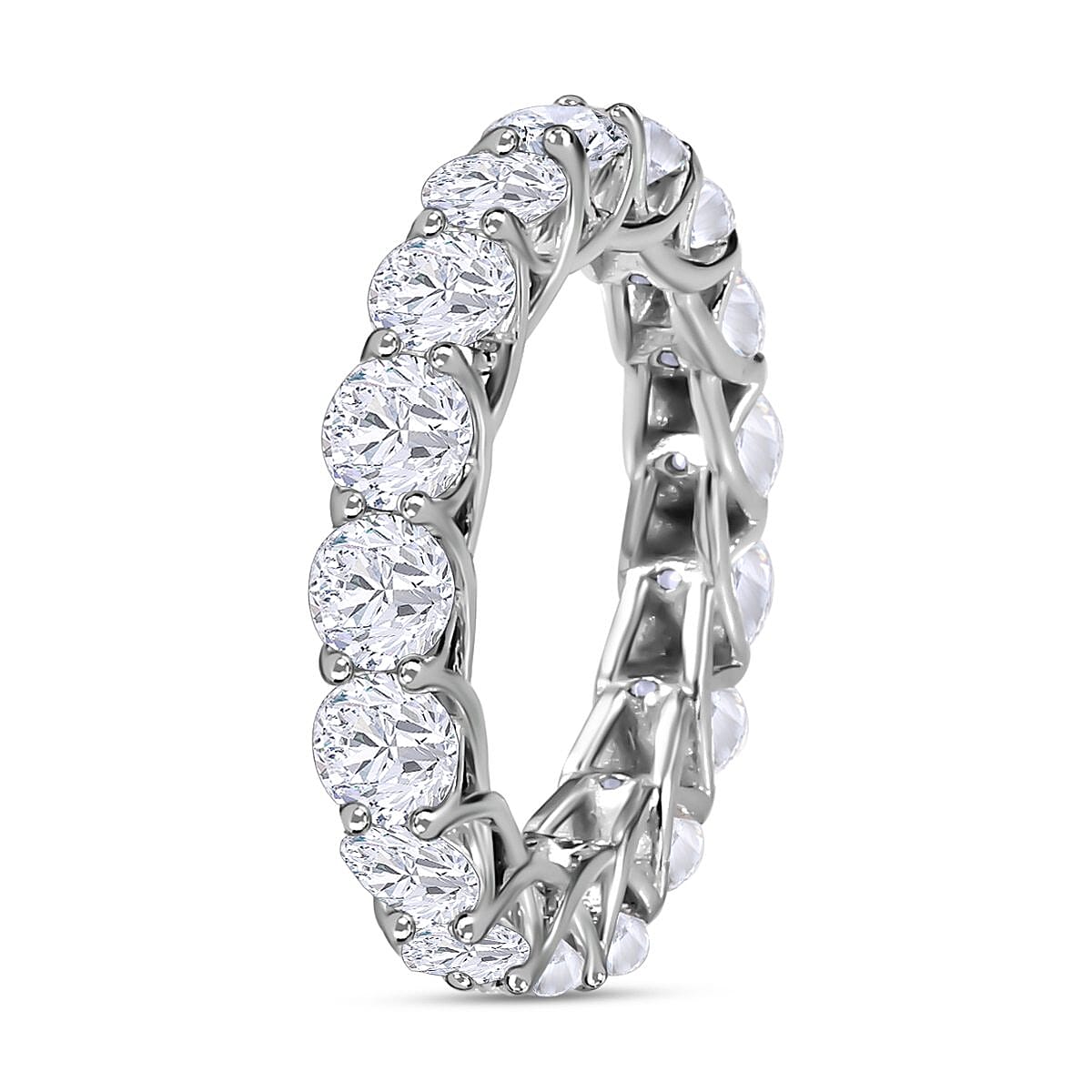 Moissanite Eternity Band Ring in Platinum Overlay Sterling Silver 4.03 Ct. 7267659 8