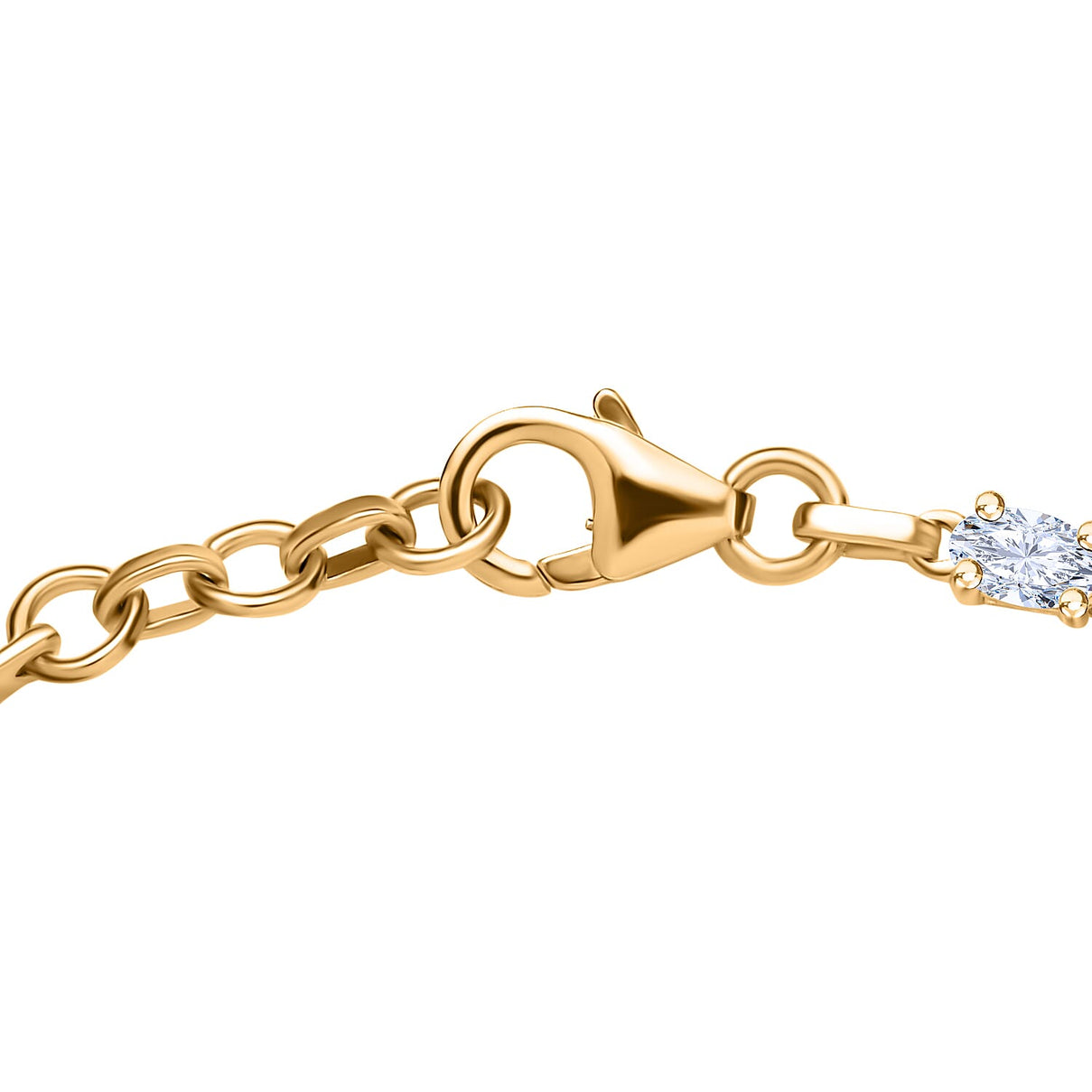 Moissanite Leafy Vine Bracelet With Lobster Clasp (Size - 7.5) in 18K Vermeil Yellow Gold Plated Sterling Silver 7853096 4