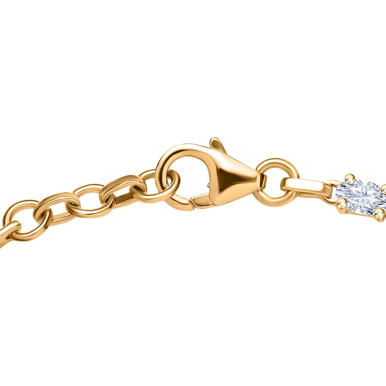 Moissanite Leafy Vine Bracelet With Lobster Clasp (Size - 7.5) in 18K Vermeil Yellow Gold Plated Sterling Silver 7853096 4