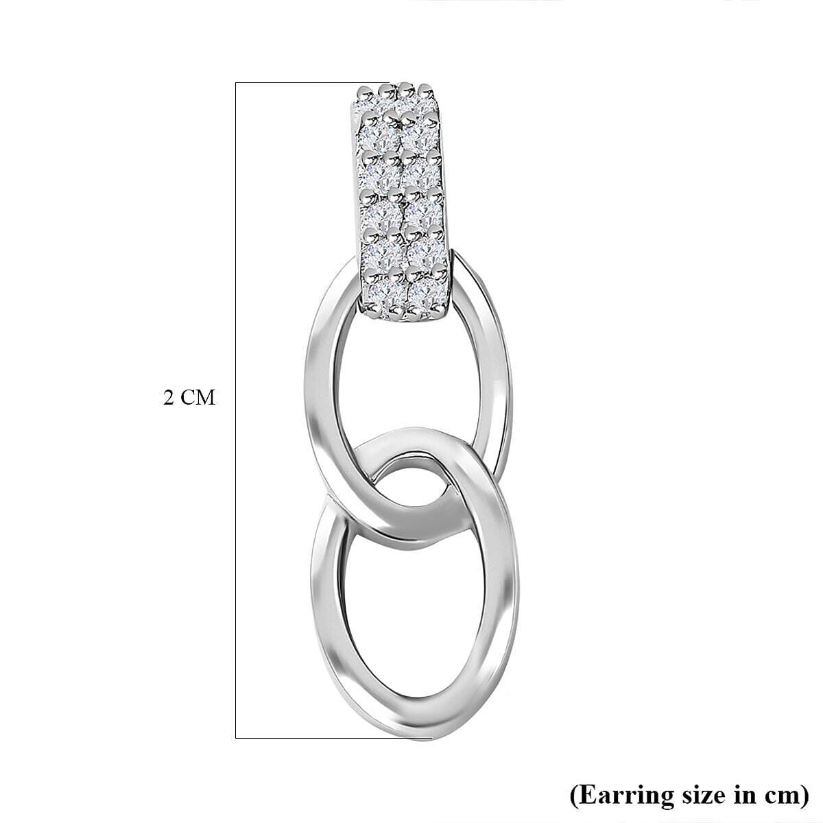 Moissanite Earrings (with Push Back) in Platinum Overlay Sterling Silver 7461250 6