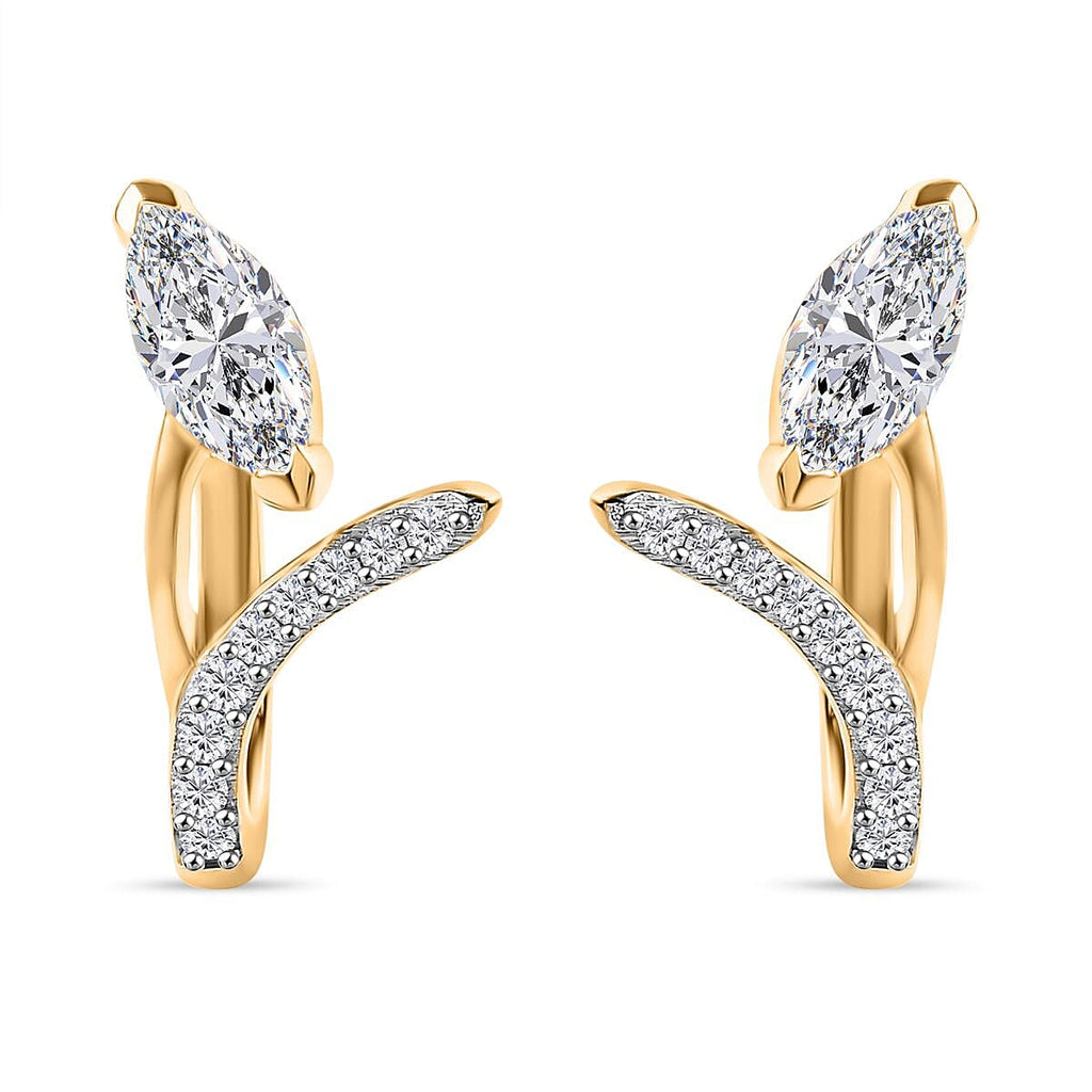 Moissanite  Fancy Earring in 18K YG Vermeil Sterling Silver