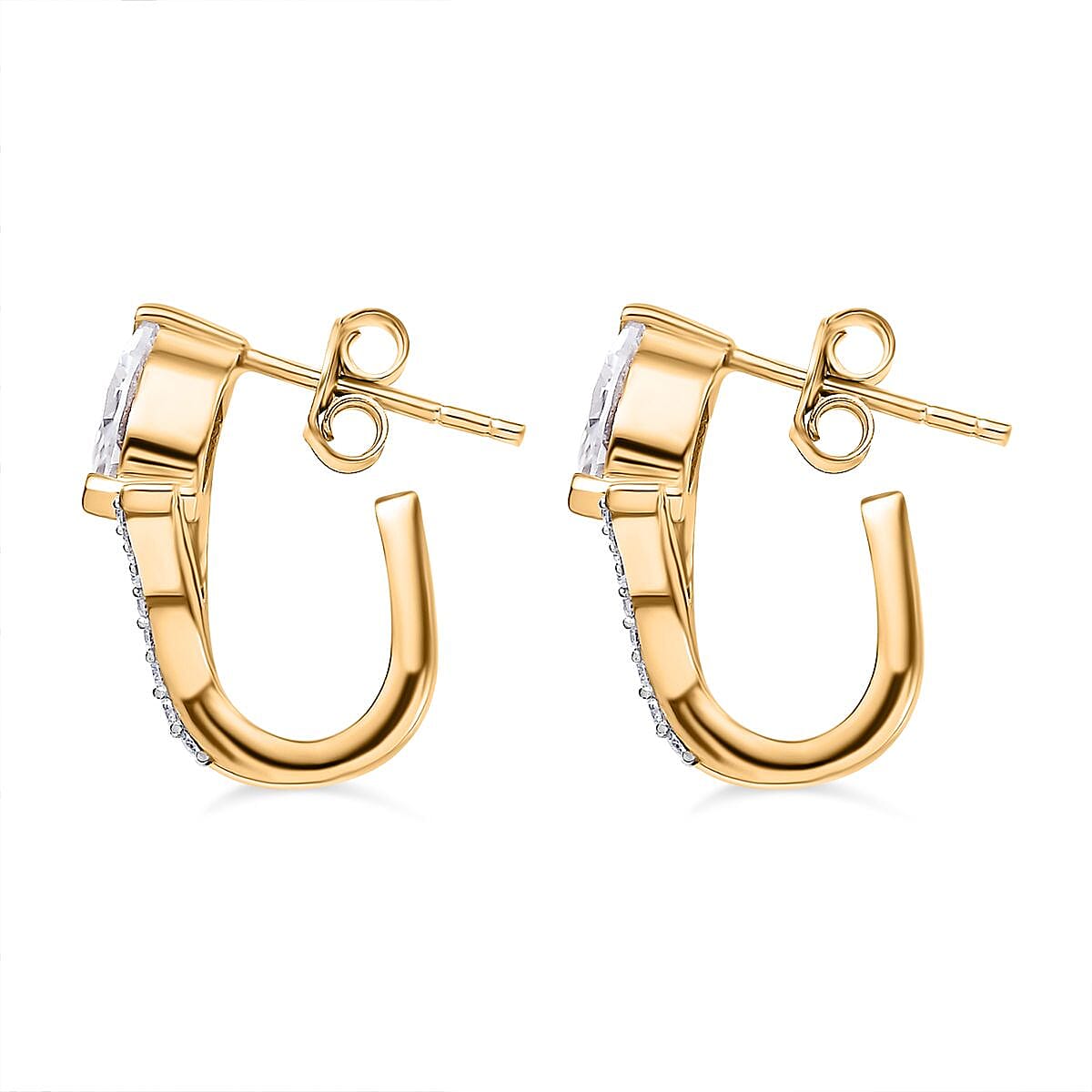 Moissanite Layering Earrings in 18K Yellow Gold Vermeil Plated Sterling Silver 7833352 5