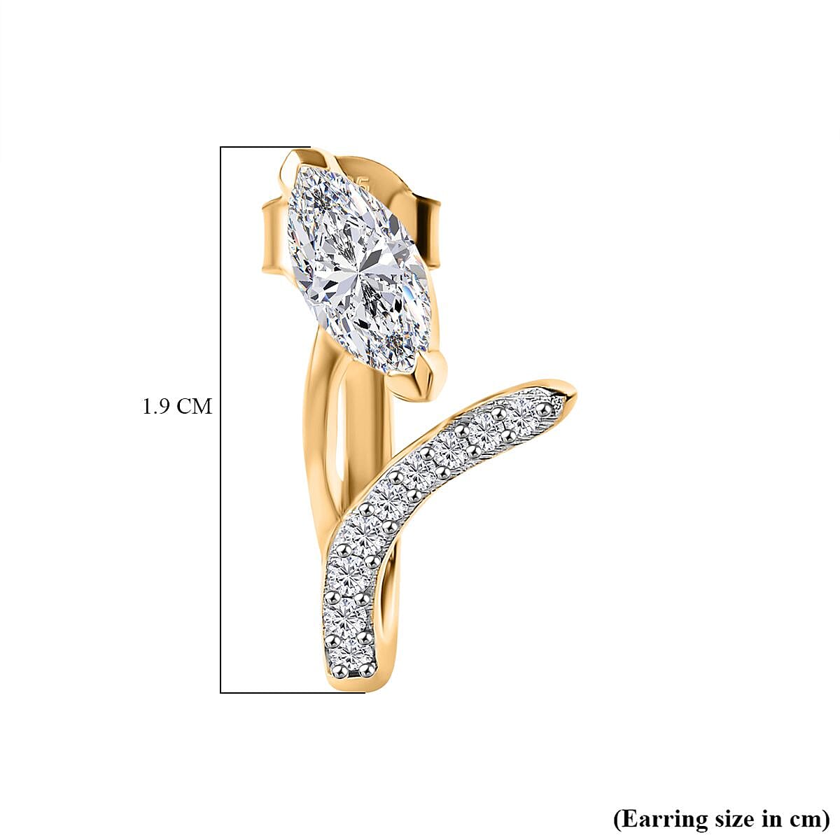 Moissanite Layering Earrings in 18K Yellow Gold Vermeil Plated Sterling Silver 7833352 6