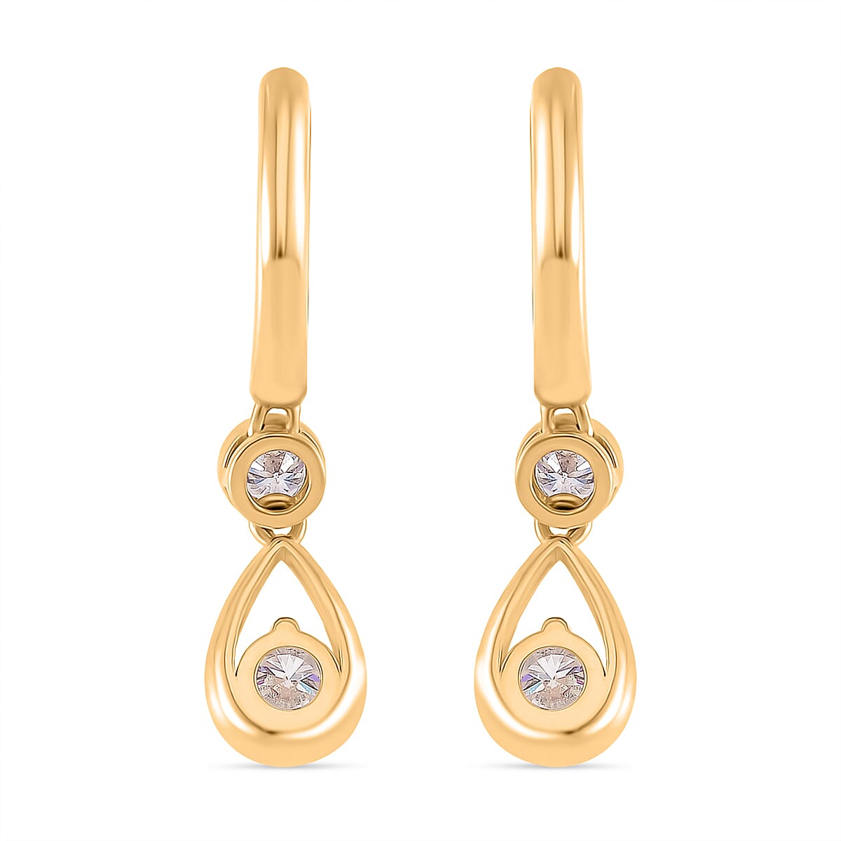 RADIANTA GRA Certified Moissanite D-VVS1 Earring with Hoop in 18K Vermeil Yellow Gold Plated Sterling Silver 1.12 Ct. 8086416 5