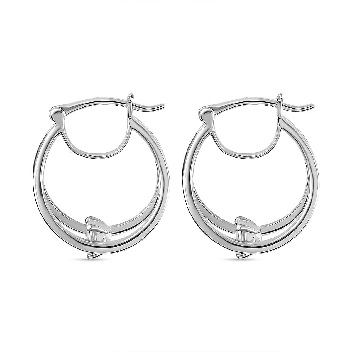 Moissanite Solitaire Hoop Earrings in Platinum Overlay Sterling Silver 7712188 4