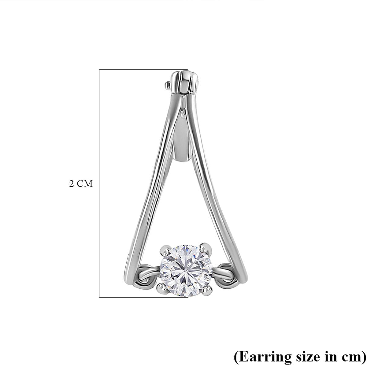 Moissanite Solitaire Hoop Earrings in Platinum Overlay Sterling Silver 7712188 5