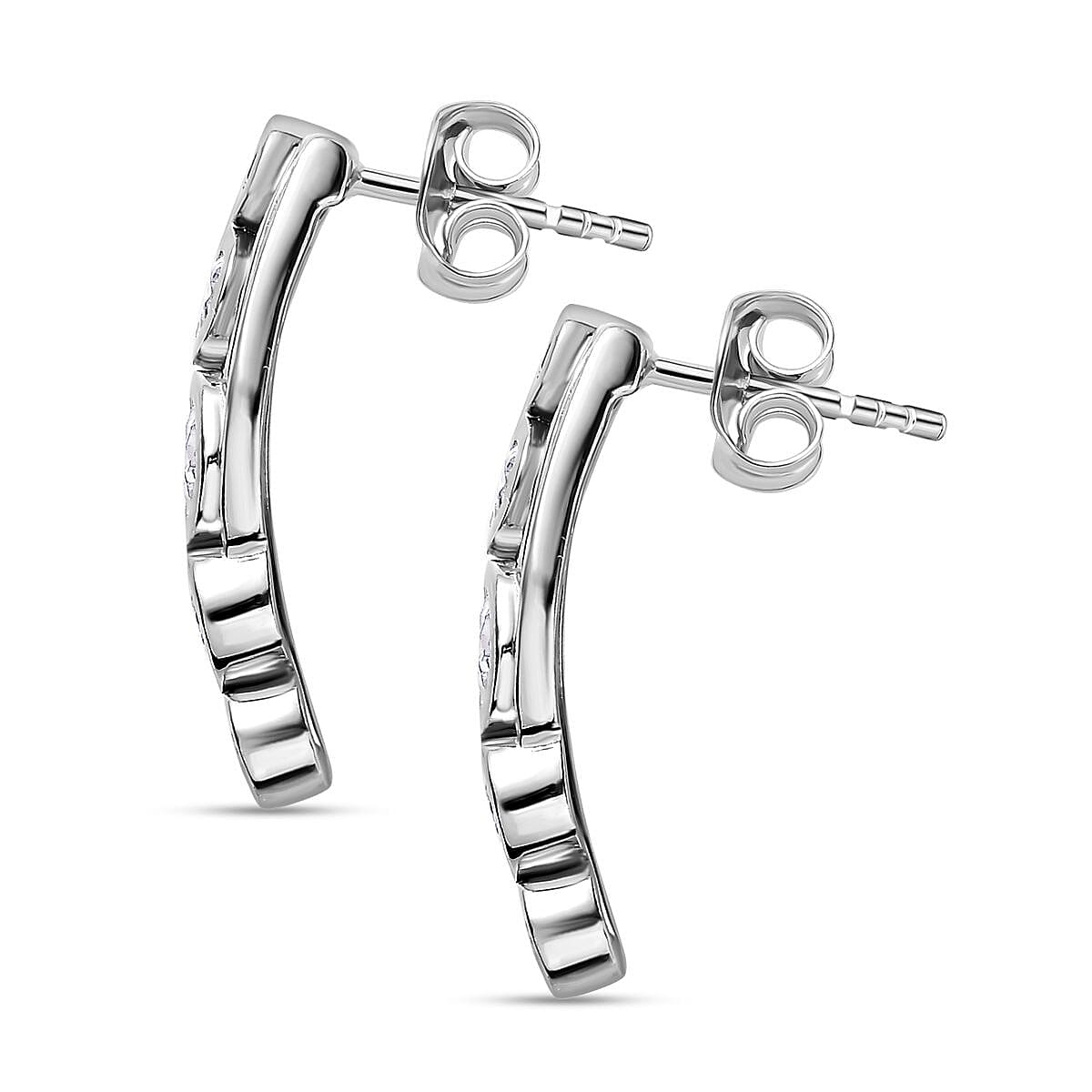 Moissanite Earrings in Platinum Overlay Sterling Silver 1.24 Ct. 7668952 4