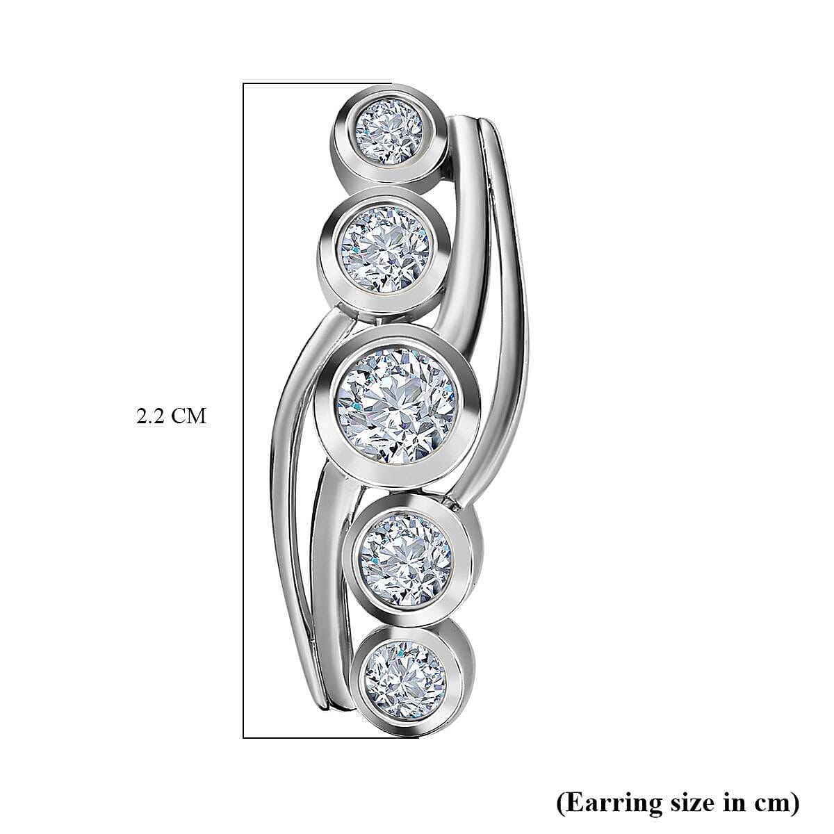 Moissanite Earrings in Platinum Overlay Sterling Silver 1.24 Ct. 7668952 5