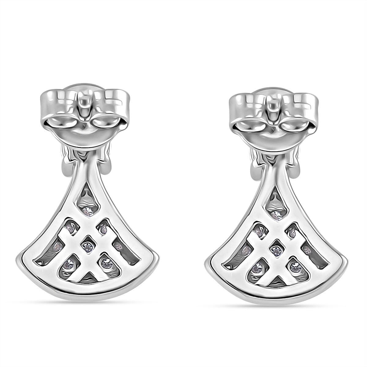 D'joy RADIANTA GRA Certified Moissanite Drop Earrings with Push Back in Rhodium Overlay Sterling Silver (D-VVS1) 8086443 5