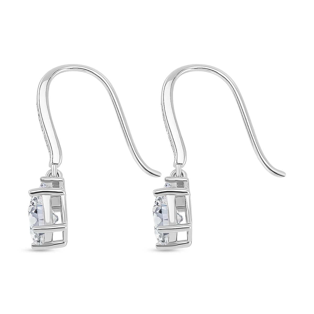 RADIANTA GRA Certified 1.80 Ct. Moissanite Dangling Earring with Hook in Rhodium Overlay Sterling Silver (D-VVS1) 8086419 4