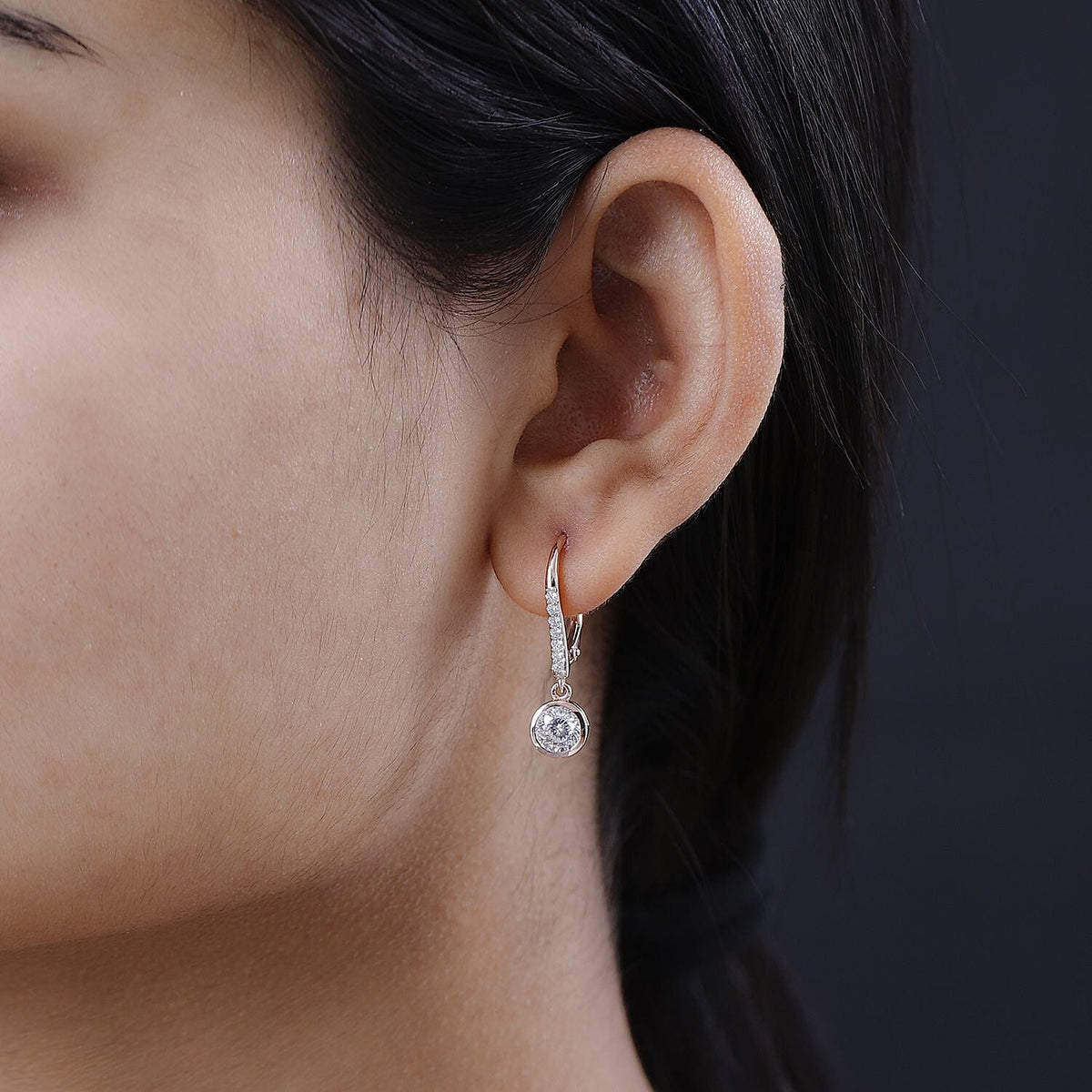 Moissanite Fancy Earring in 18K Vermeil Rose Gold Sterling Silver 1.77 ct 1.794 Ct. 7513875 3