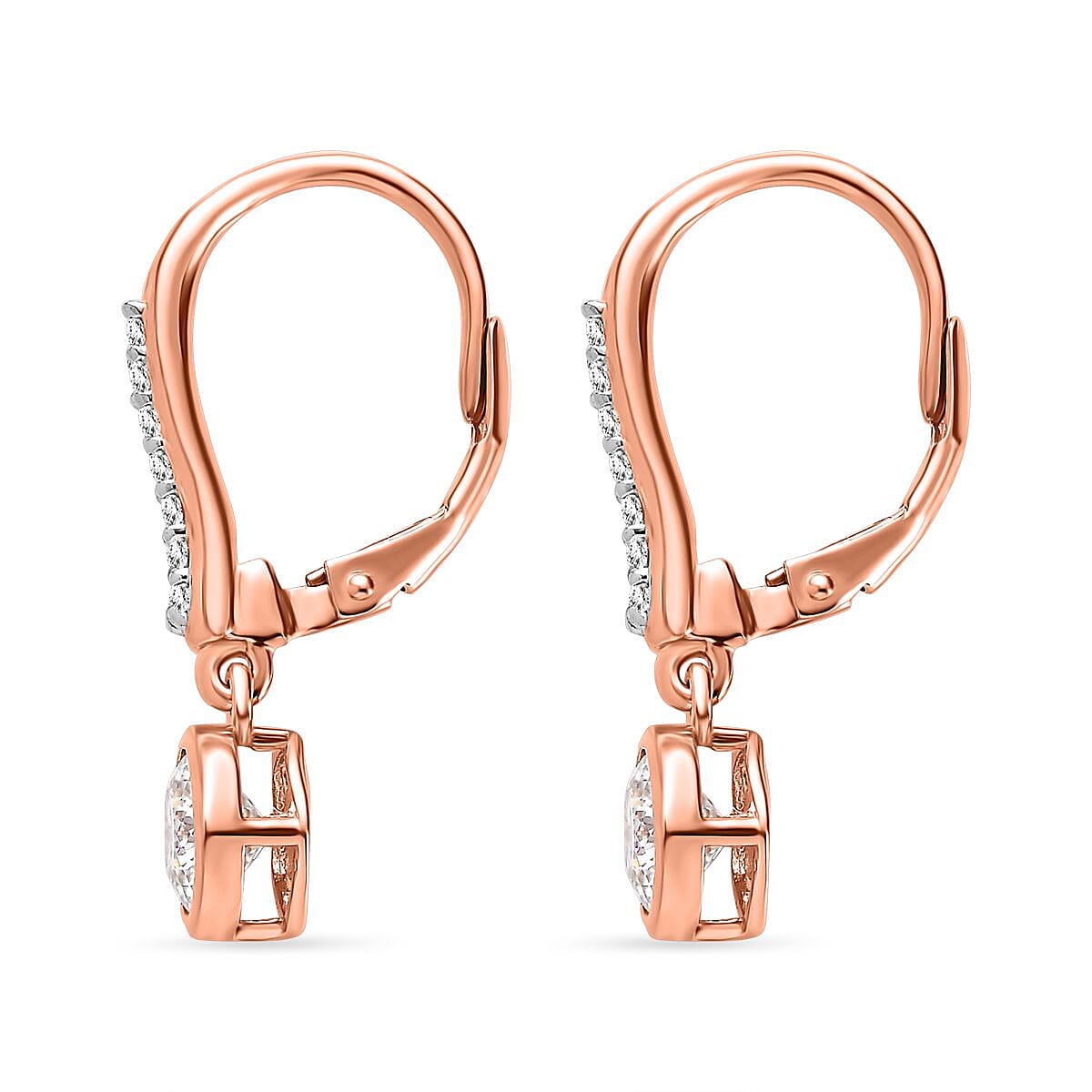 Moissanite Fancy Earring in 18K Vermeil Rose Gold Sterling Silver 1.77 ct 1.794 Ct. 7513875 4