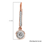 Moissanite Earrings in 18K Vermeil Rose Gold Plated Sterling Silver 1.80 Ct