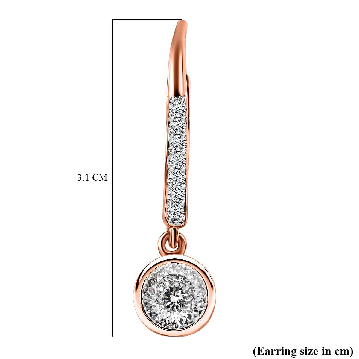 Moissanite Fancy Earring in 18K Vermeil Rose Gold Sterling Silver 1.77 ct 1.794 Ct. 7513875 5