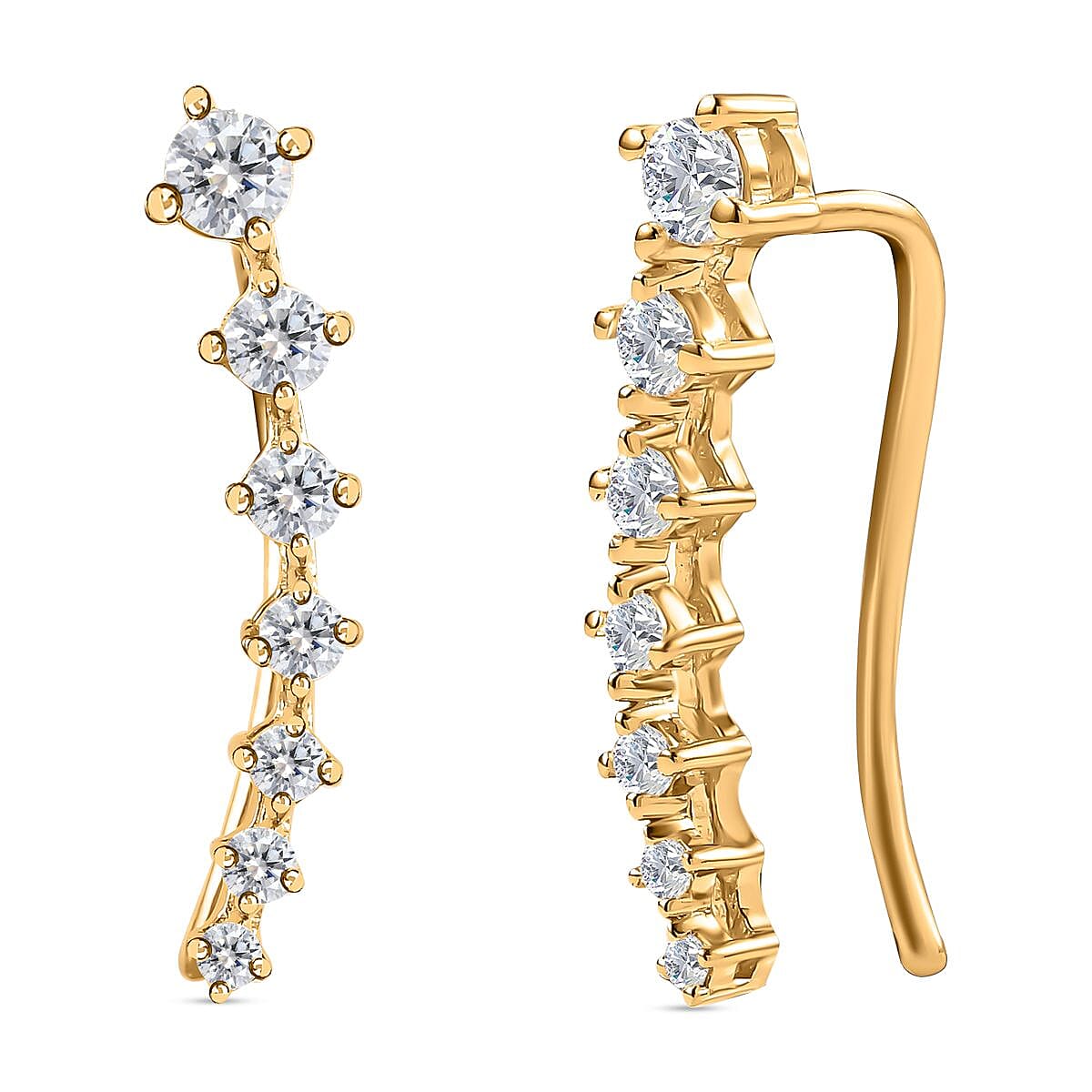Moissanite Fancy Earring in Vermeil YG Sterling Silver 1.784 Ct 7511030 0