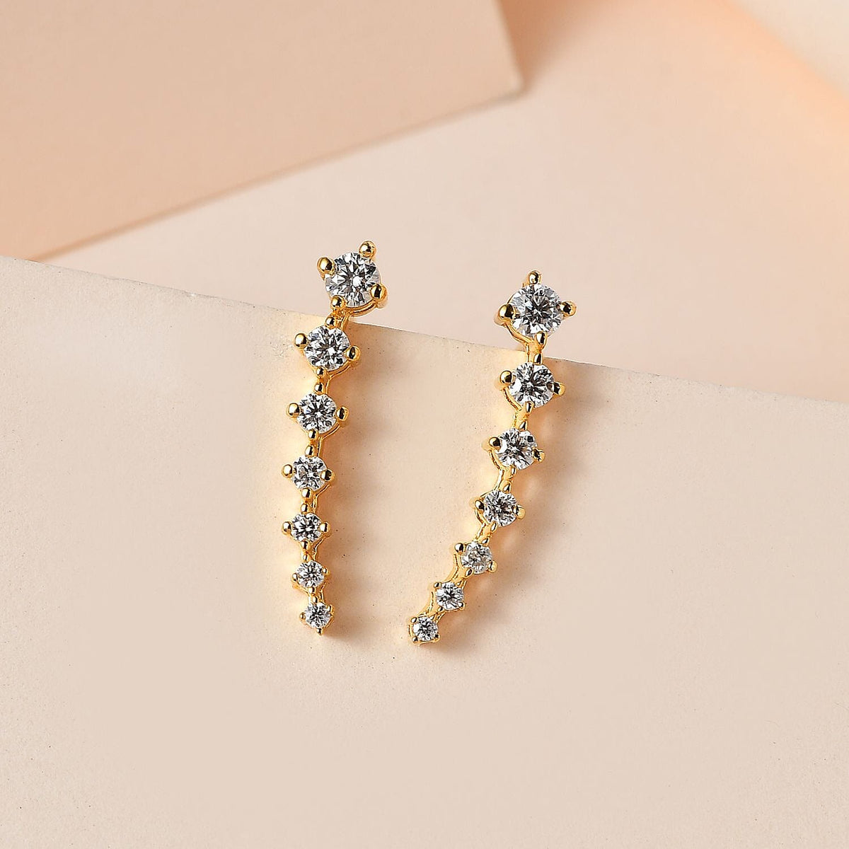 Moissanite Fancy Earring in Vermeil YG Sterling Silver 1.784 Ct 7511030 2