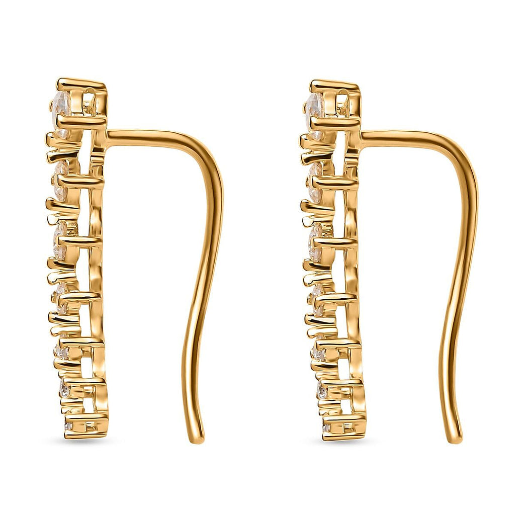 Moissanite  Fancy Earring in Vermeil YG Sterling Silver 0.53 ct  1.784  Ct.