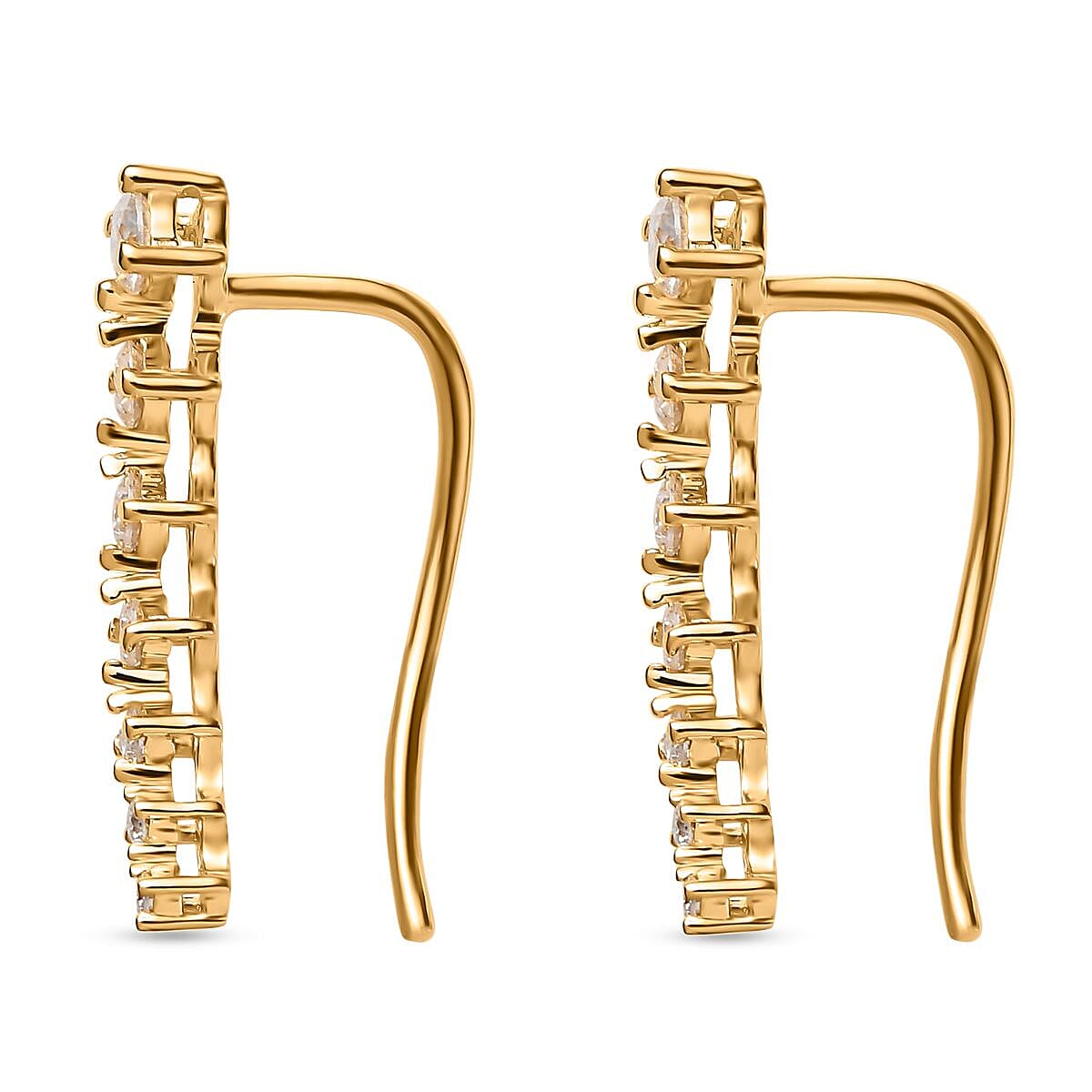 Moissanite Fancy Earring in Vermeil YG Sterling Silver 1.784 Ct 7511030 4