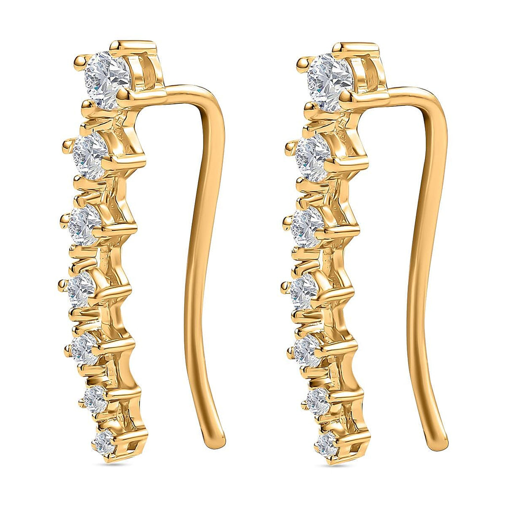 Moissanite  Fancy Earring in Vermeil YG Sterling Silver 0.53 ct  1.784  Ct.