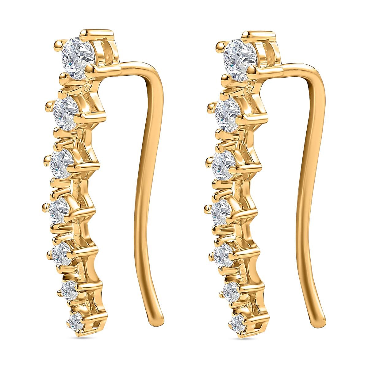 Moissanite Fancy Earring in Vermeil YG Sterling Silver 1.784 Ct 7511030 5