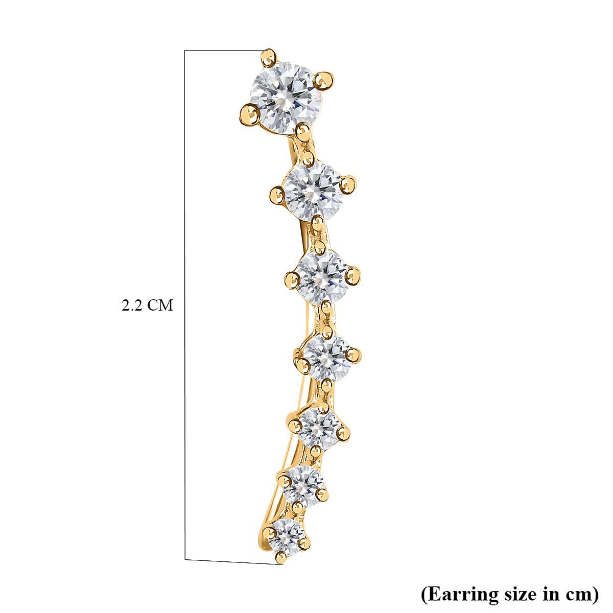 Moissanite Fancy Earring in Vermeil YG Sterling Silver 1.784 Ct 7511030 6