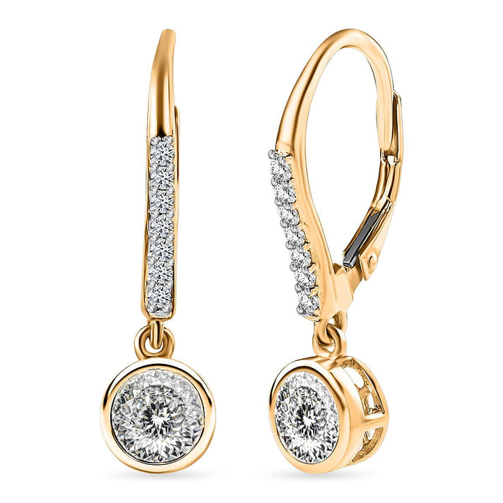 Moissanite Fancy Earring in 18K Vermeil Yellow Gold Sterling Silver 1.77 ct 1.794 Ct. 7513876 1