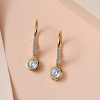 D'Joy Moissanite Lever Back Earrings in 18K Vermeil Yellow Gold Plated Sterling Silver 1.80 Ct