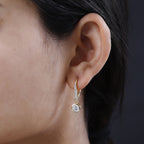 D'Joy Moissanite Lever Back Earrings in 18K Vermeil Yellow Gold Plated Sterling Silver 1.80 Ct