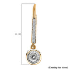 D'Joy Moissanite Lever Back Earrings in 18K Vermeil Yellow Gold Plated Sterling Silver 1.80 Ct