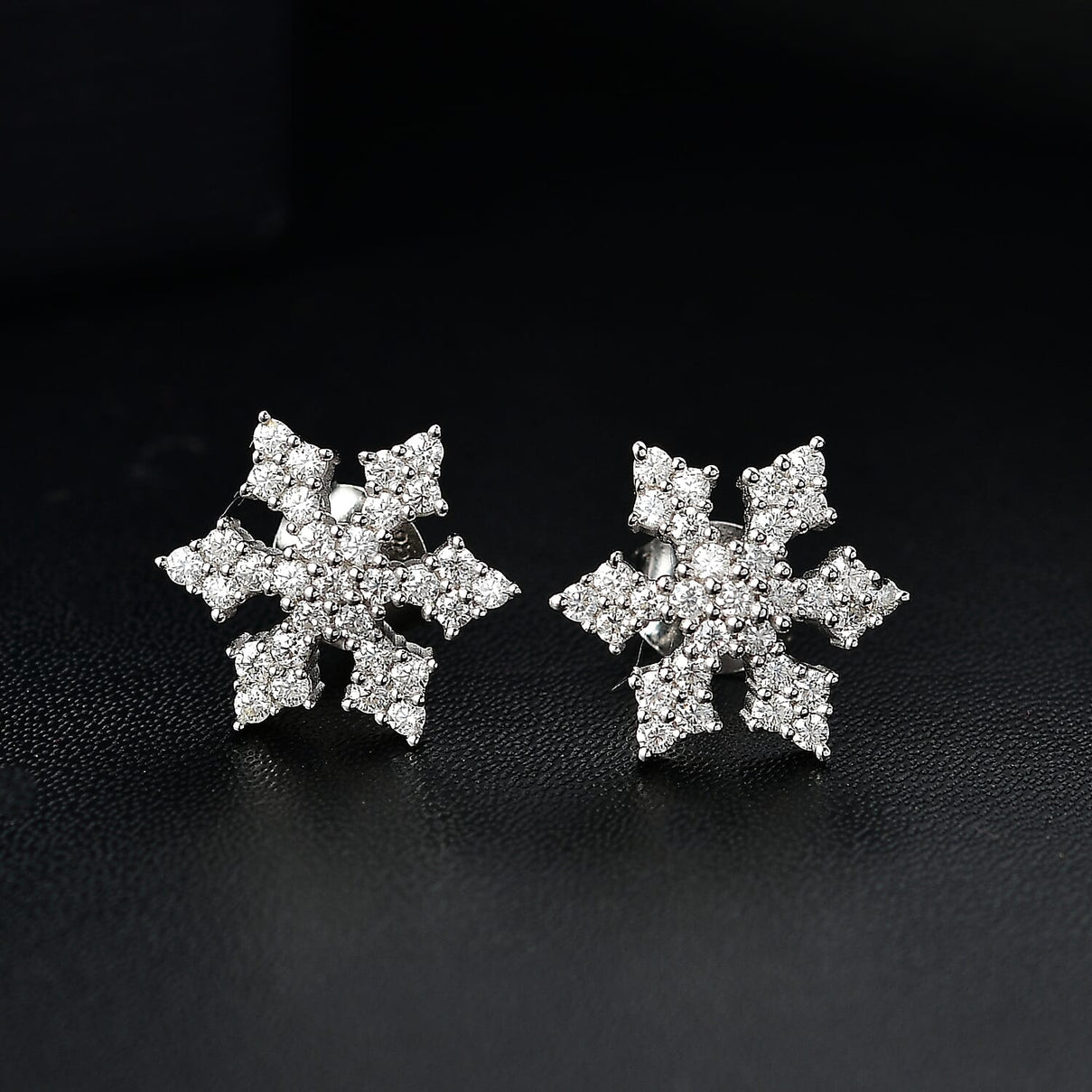 Moissanite Earring With Push Back in Rhodium Overlay Sterling Silver 0.62 Ct. 7986291 1